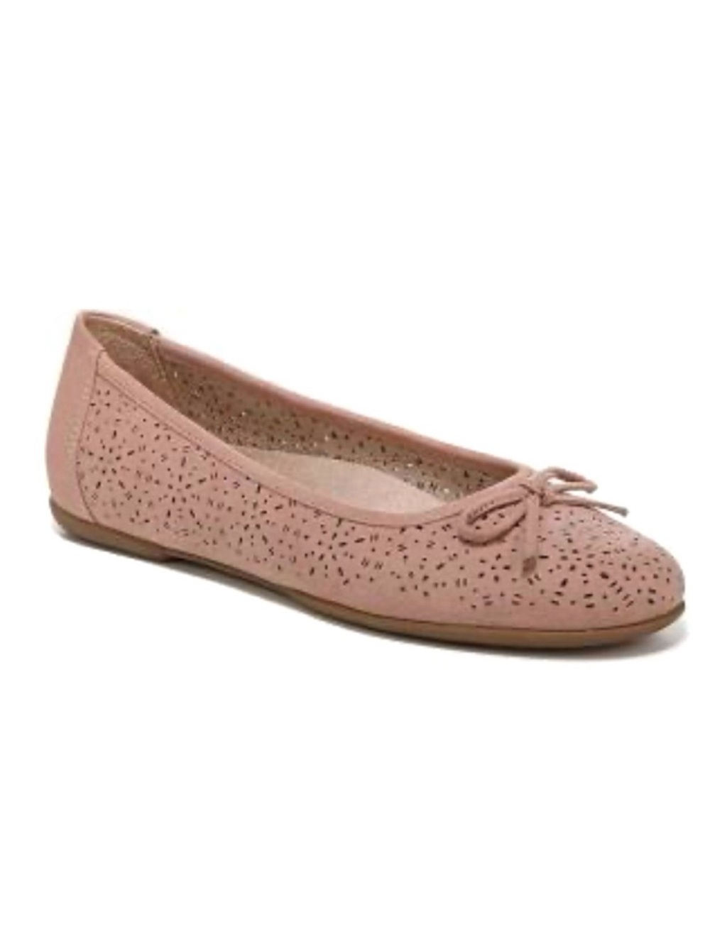 Naturalizer Soul Magical Eyelet Cutout Bow Ballet Flats Blush Pink Fabric Size 6